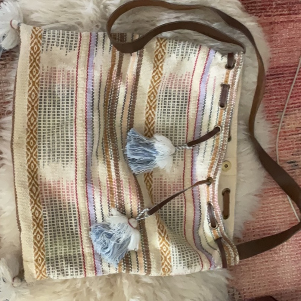 Striped Tan and Cream Women's Bag